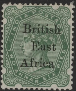 British East Africa 2a 6p yellow-green OP stamp SG 53 mint - Picture 1 of 1