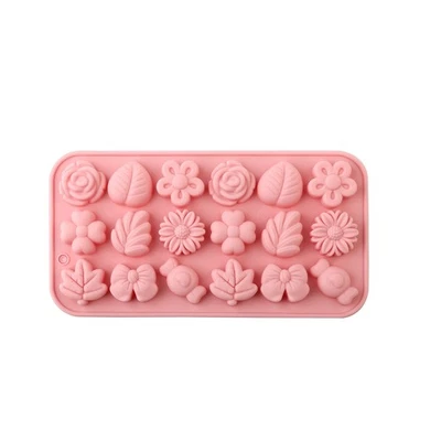 Small Flowers Leaves Candy Bow Silicone Mold Baking Cake Chocolate Molds - Image 1 of 4