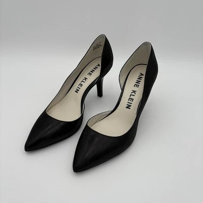 Zapatos de salón Anne Klein para mujer dorados talla 9 negros tacones puntiagudos flexibles sin usar Foto 1 de 4