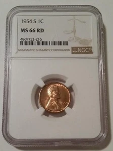 Centavo Lincoln Wheat 1954 S MS66 ROJO NGC - Imagen 1 de 2