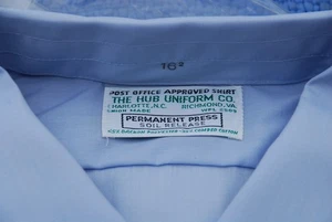 Camisa Uniforme Cartero Oficial De Colección NOS USPS con Parche Manga Corta Azul Talla 16 - Imagen 1 de 9