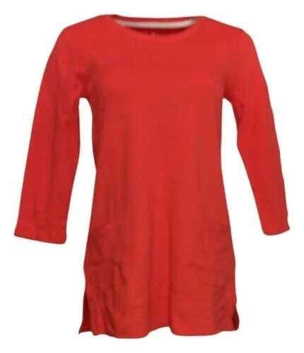 Isaac Mizrahi Live! Bolsillos túnica Essentials manga 3/4-rojo tomate-XS-A366339 Foto 1 de 1