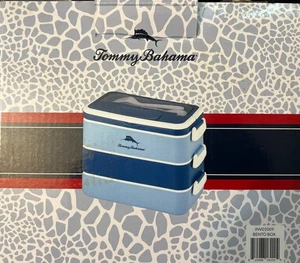 Neu im Karton Tommy Bahama Bento Box/Brotdose mit Griff, 3 Ebenen, auslaufsicher, Kunststoff - Bild 1 von 2