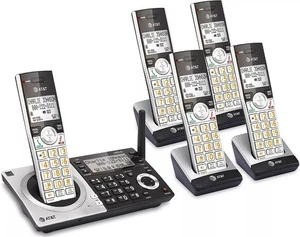 AT&T Expandable Cordless Phone Answering Machine Call Block 5 Handsets DECT 6.0 - Picture 1 of 10
