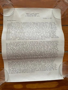 Vintage Letter from 1967 Queen of Heaven Rectory W Seneca NY from Joseph Vogel - Picture 1 of 3