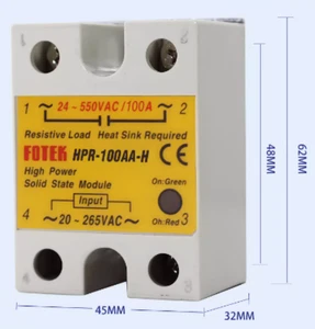 Módulo de estado sólido Fotek HPR-100AA-H HPR100AAH 24-550VAC marca 100A - Imagen 1 de 2