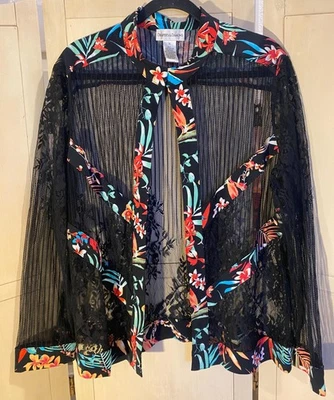 Chaqueta transparente negra Draper & Damons para mujer talla 1X Foto 1 de 4