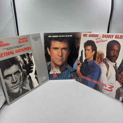 Lot: Lethal Weapon 1, 2 & 3 (Laserdisc LD) Danny Glover, Mel Gibson, Widescreen - Image 1 of 4