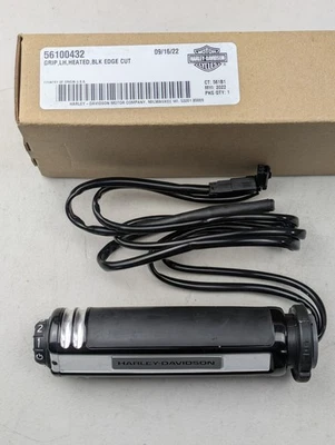 Harley-Davidson Black Edge Cut Left Side Heated Hand Grip 56100432 - Image 1 of 4
