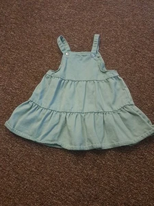 Wonder Nation Kleinkind Mädchen 2T grün Denim Overall Kleid Lagenlook - Bild 1 von 7
