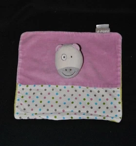 Peluche doudou vache blanc BEBE9 Bébé9 Max & Lyla mauve blanc à pois TTBE - Picture 1 of 1