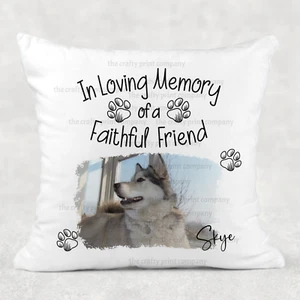 In Loving Memory of a Faithful Friend Personalised Pet Cushion cover pillowcase - Picture 1 of 2