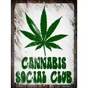 Letrero de estacionamiento Cannabis Social Club 4.5"x 6" para casa pared puerta garaje novedad - Imagen 1 de 1