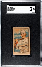 1921 W551 FRANK HOME RUN BAKER Yankees Strip Card SGC 3 VG Condition!