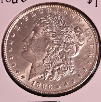 1886 "P" Morgan SILVER Dollar $1 GEM BU Unc Toned - Image 1 of 4