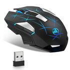 Wireless Mouse Gaming Rechargeable Optical Mouse 600mAh 7Color LED Backlit PC AU