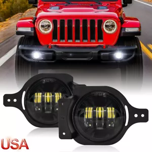 Pair LED Fog Lights Front Bumper Lamp For Jeep Wrangler JL JLU Sport 2018-2023 - Foto 1 di 15