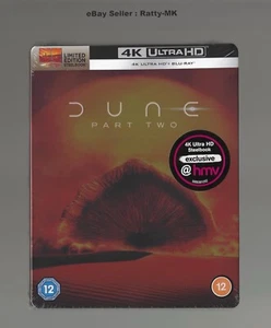 DUNE : PART TWO 2 - UK EXCLUSIVE 4K + BLU RAY STEELBOOK - NEW & SEALED - Picture 1 of 7