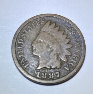 1887 Indian Head Cent, Very Good Condition, Great Detail - Picture 1 of 4