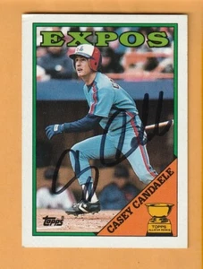 Casey Candaele Montreal Expos AUTO Firmado 1988 Topps Dinged Corner - Imagen 1 de 2