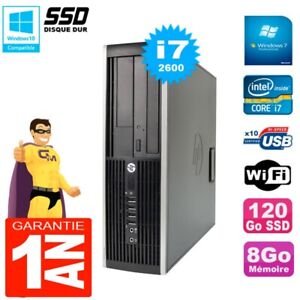 PC HP Compaq 8200 SFF Core I7-2600 RAM 8Go Disque 120 Go SSD Graveur DVD Wifi W7