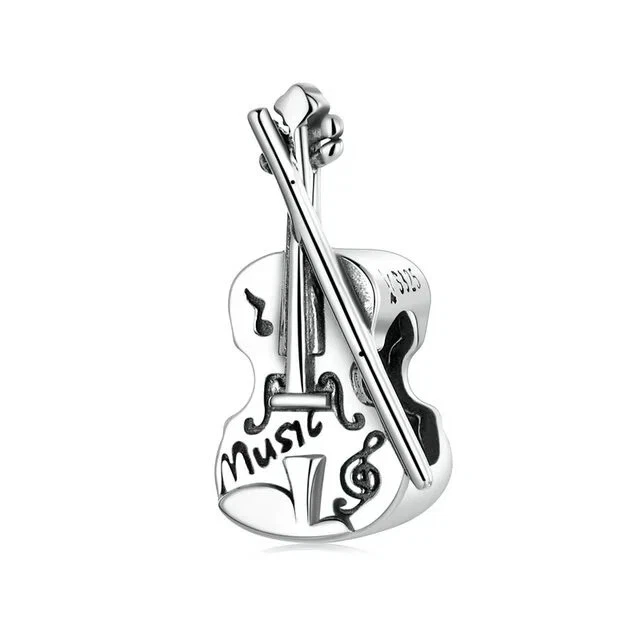 Violin 925 Sterling Silver Charm for Bracelet - Imagem 1 de 2