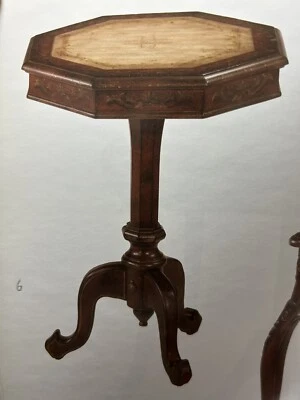 Bailey Street Courtesan Side Table Hand Painted.  Hermosa mesa NUEVA Red & Ivory - Image 1 of 4