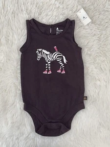 NUEVO CON ETIQUETAS BABY GAP NIÑAS 6-12 MESES ZAPATOS CEBRA DE UNA PIEZA BODY TOP MARRÓN SIN MANGAS - Imagen 1 de 2