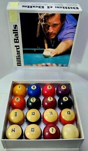 Vintage Billiard Pool Balls in a Vintage Sportcraft Box