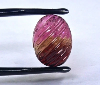 Natural Multi Tourmaline 7.20ct Carved Oval Cabochon Stone For Ring Pendant - Image 1 of 4