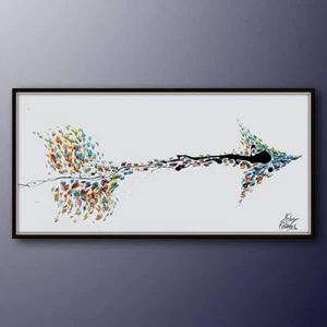 Oil Painting 55" - "Arrow of Luck", Original handmade oil painting on canvas - Picture 1 of 5