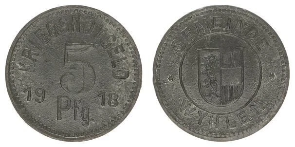 Wyhlen, Emergency Money: 5 Pfennig - Sample Offer From 1918 Prfr. 85022 - Image 1 of 1