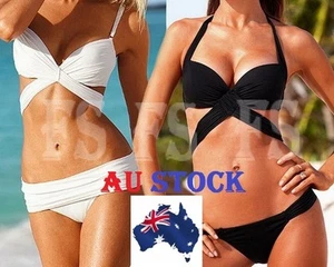 SEXY WOMEN BANDAGE TRIANGLE BIKINI SET PUSH UP BRA PADDED SWIMWEAR BEACH - Picture 1 of 4