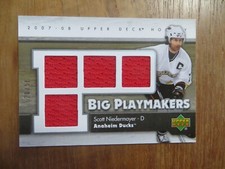 2007-08 Upper Deck Big Playmakers BP-SN Scott Niedermayer Ducks Quad Jersey /50