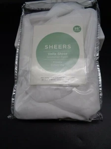 Voile 95" Sheer Grommet Window Curtain Panel in White RN16798 - Picture 1 of 3
