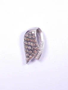 Pendant 18 carat white gold Champagne and White Diamonds - Picture 1 of 6