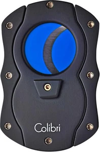 Cortador de cigarros COLIBRI Cut negro / azul - doble corte hasta 22 mm - Imagen 1 de 3