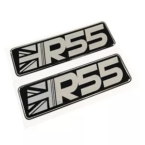 x2 R55 Union Jack per auto cromata 3D decalcomania gel decalcomania si adatta a mini clubman - Foto 1 di 2