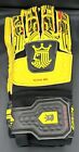Brine King Match 3X Size 8 Soccer Keeper Gloves Finger Save Yellow Black Red