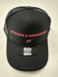 Nessa Barrett Delicate &Dangerous Logo Graphic Black Trucker Hat Cap One Size - Picture 1 of 6