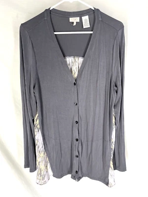 Cárdigan LOGO LORI GOLDSTEIN Top Talla Grande Azul Con Elástico Trasero en Contraste Foto 1 de 3