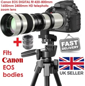 Canon EOS DSLR DIGITAL fit 420 800mm 1600mm 2400mm zoom lens 1000D 2000D 4000D + - Picture 1 of 9