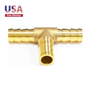 Brass 1/4" Hose Barb 3Way T Shape Barbed Splitter Fitting Splicer for Water Fuel - Picture 1 of 4