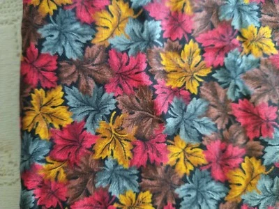 REMNANT Fall Leaves Cranston Packed Colorful Autumn Leaf Cotton Fabric 6" x 36" - Image 1 of 3