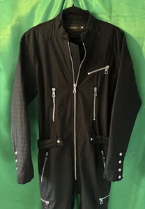 Designer H&M x Balmain Black Moto Biker Jumpsuit - Size S - Picture 1 of 12
