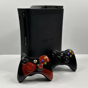 Xbox 360 Elite 120gb Console Cables With 2 Wireless Controllers Radioactive Red - Picture 1 of 20