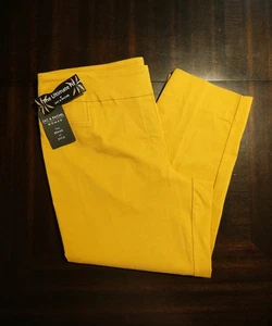 NWT Zac & Rachel Ultimate Fit Ankle Pant Flat Front Sz 20W Color Arrow Wood-Gold - Picture 1 of 13