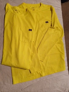 Dickies Large Herren Langarm gelb hohe Sichtbarkeit Tasche T-Shirt 2er Set - Bild 1 von 7