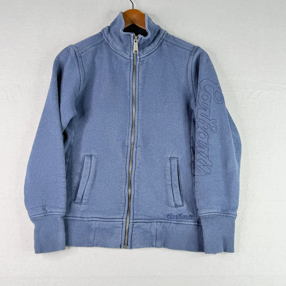 Carhartt Jacket Youth MD 8-10 Blue Full Zip Sweatshirt Mock Neck - Image 1 of 4