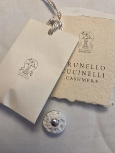 Brunello Cucinelli Replacement Button White Round Snap Fabric SOLOMEI AD MCCCXCI - Picture 1 of 7